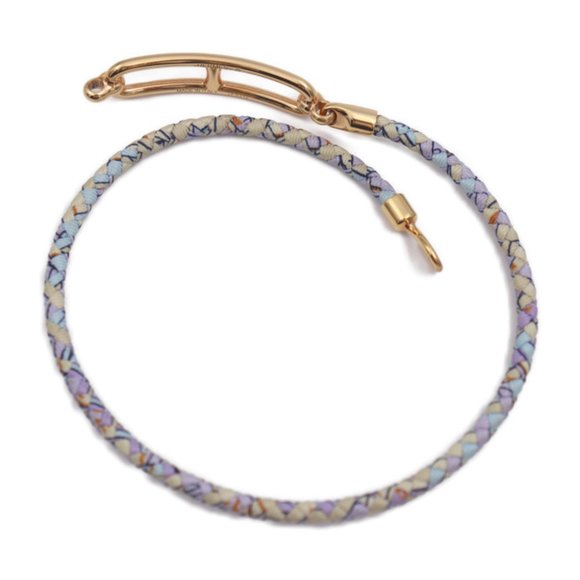 HERMES Hermes Luli Bracelet Silk Light Blue Purple Multicolor Chaine d'Ancre ... - Picture 3 of 5